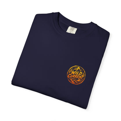 Wild Current Graphic T-Shirt — Retro Mountain Sunset Tee