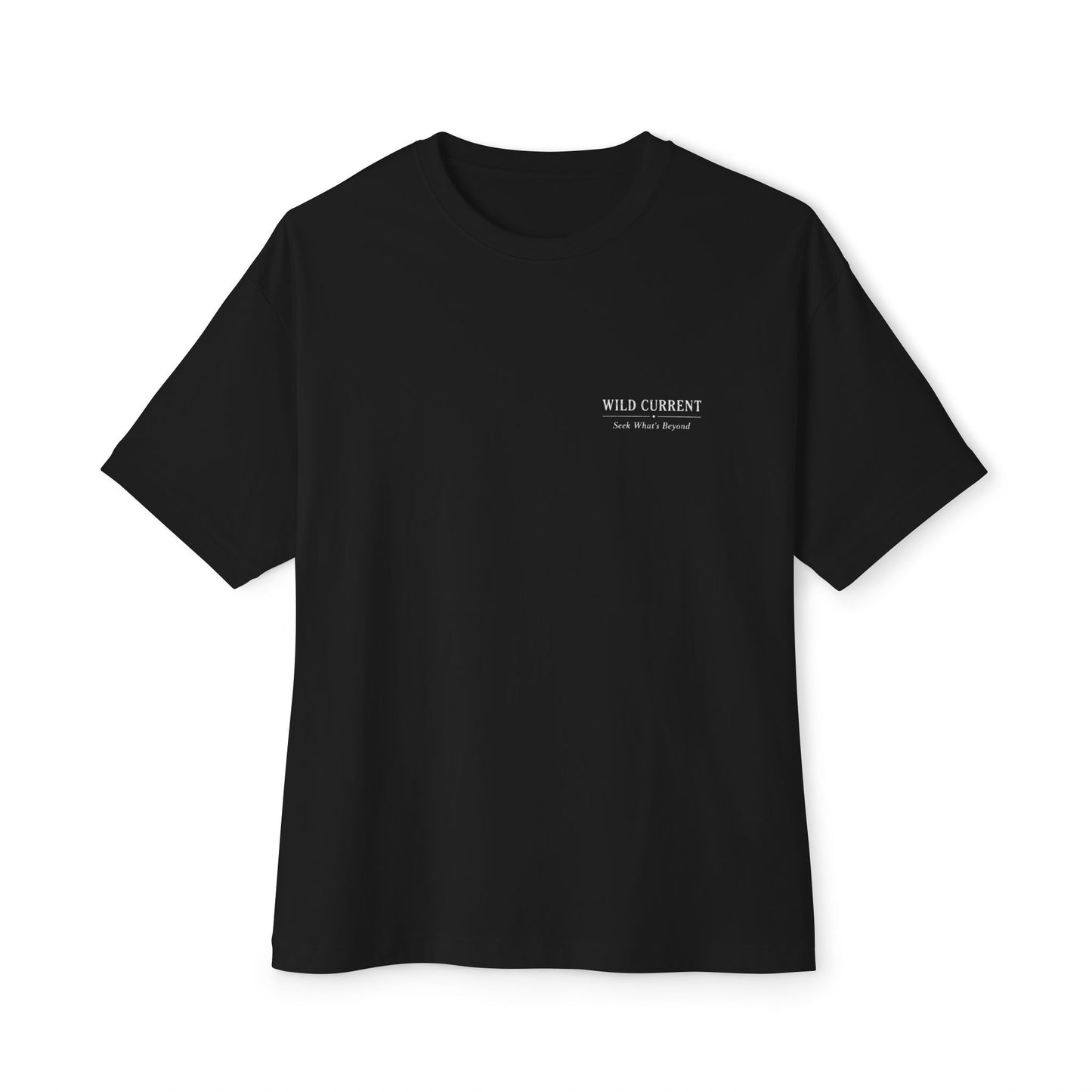 Minimal 'Wild Current' Graphic Tee — Oversized Boxy T-Shirt