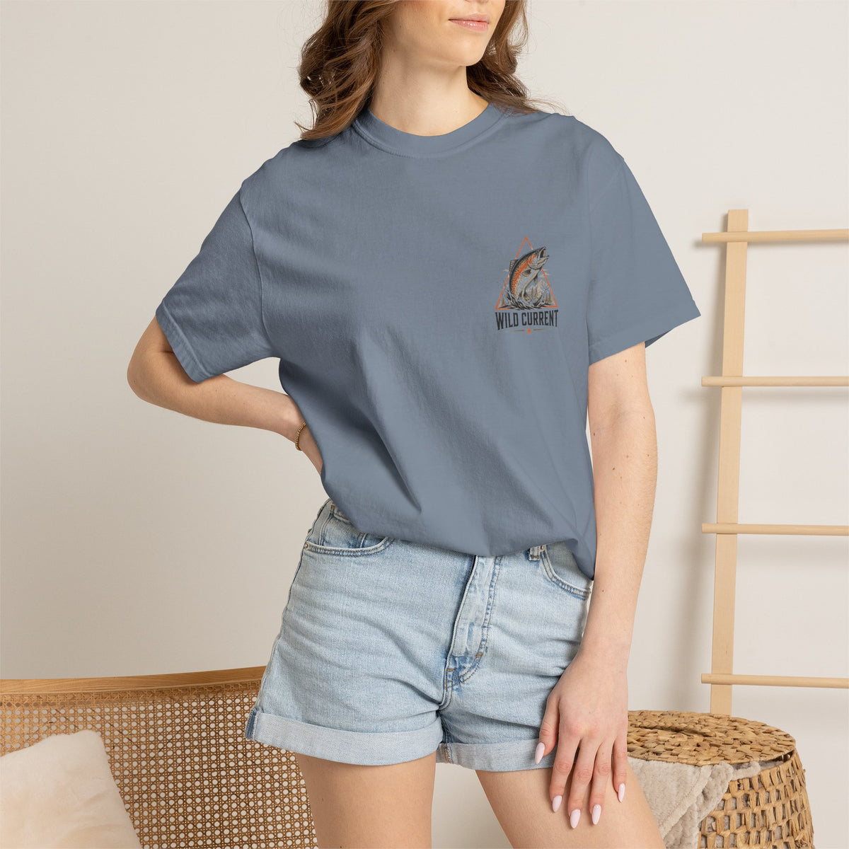Fishing T-Shirt — "Wild Current" Trout Graphic Outdoor Tee