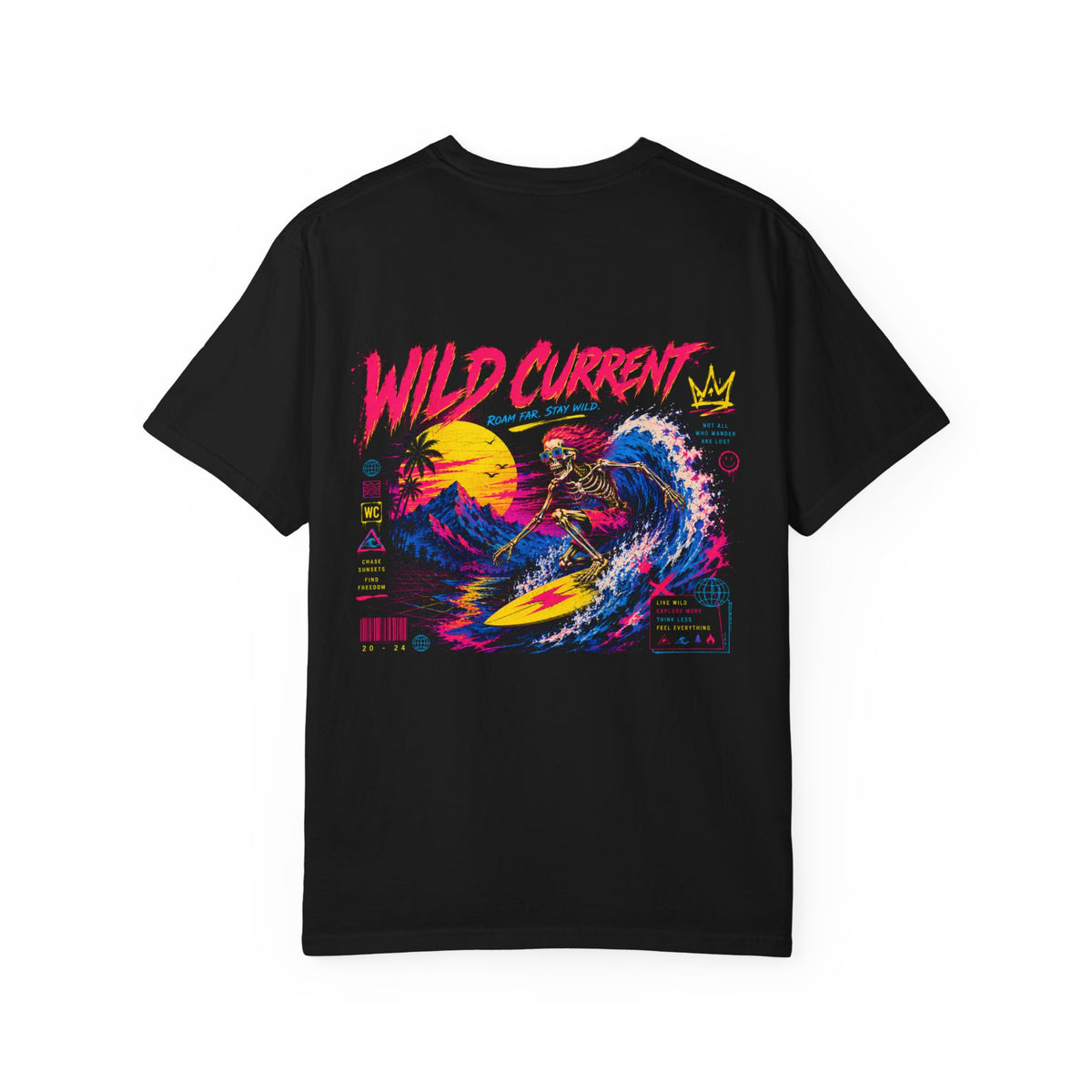 Wild Current Surf Wave T-Shirt — Retro Sunset Graphic Tee