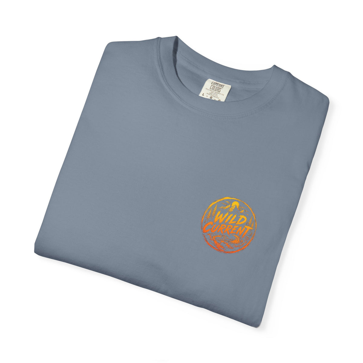 Wild Current Graphic T-Shirt — Retro Mountain Sunset Tee
