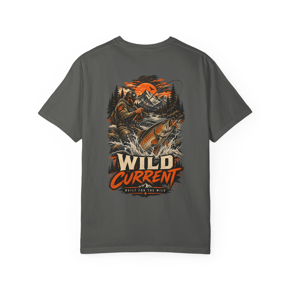 Fishing T-Shirt — "Wild Current" Trout Graphic Outdoor Tee