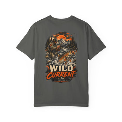 Fishing T-Shirt — "Wild Current" Trout Graphic Outdoor Tee