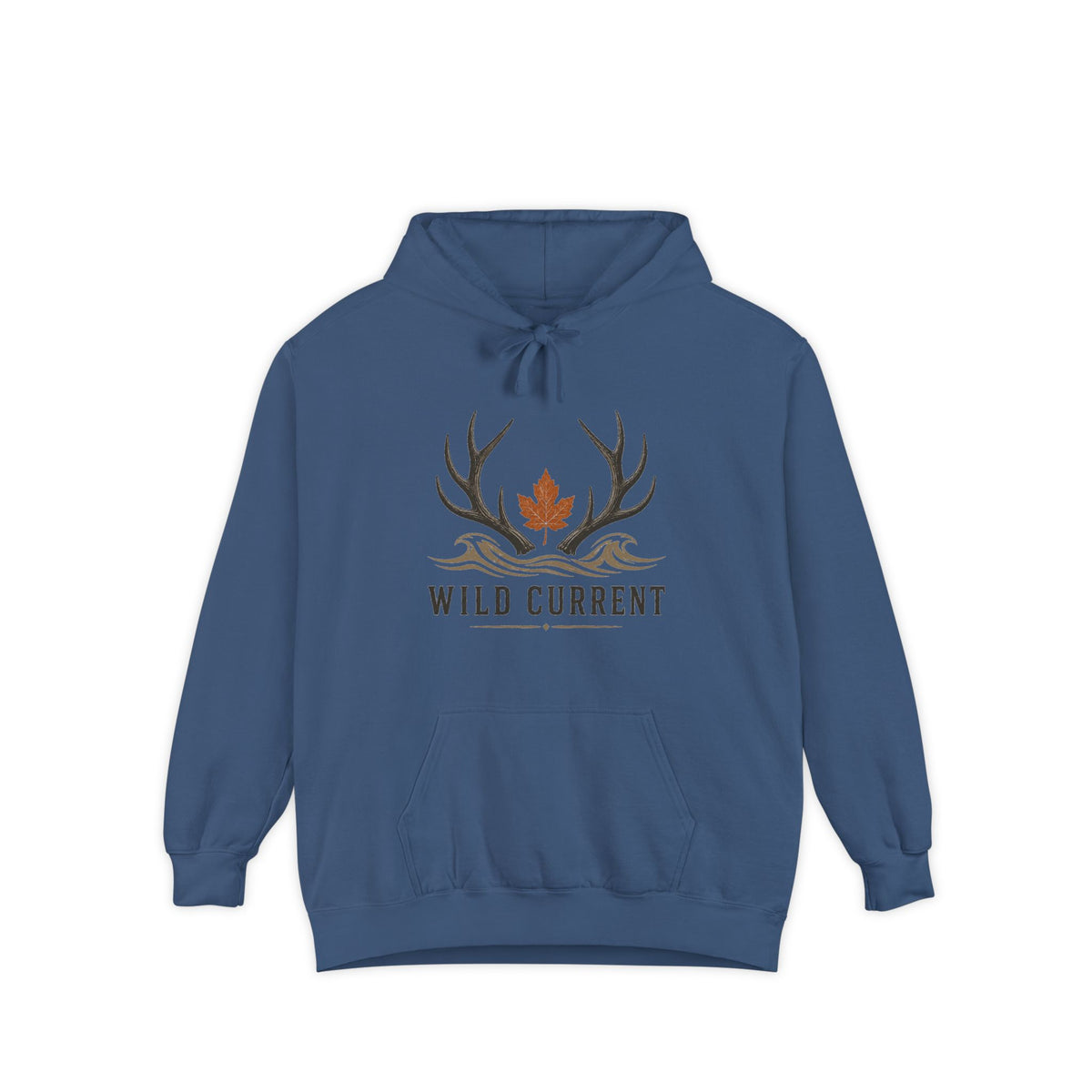 Wild Current Antler Hoodie — Rustic Maple Leaf Outdoor Sweatshirt