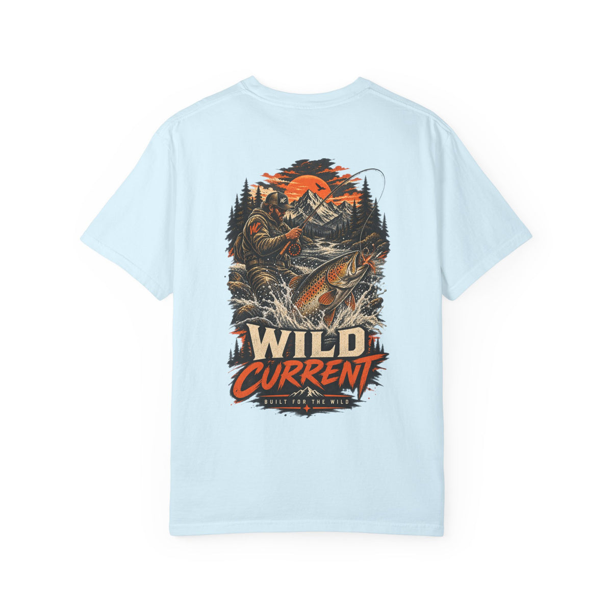 Fishing T-Shirt — "Wild Current" Trout Graphic Outdoor Tee