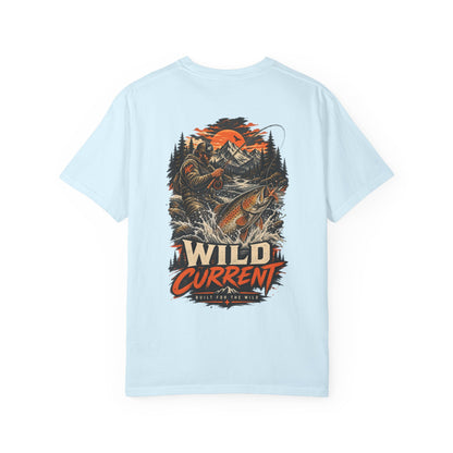 Fishing T-Shirt — "Wild Current" Trout Graphic Outdoor Tee