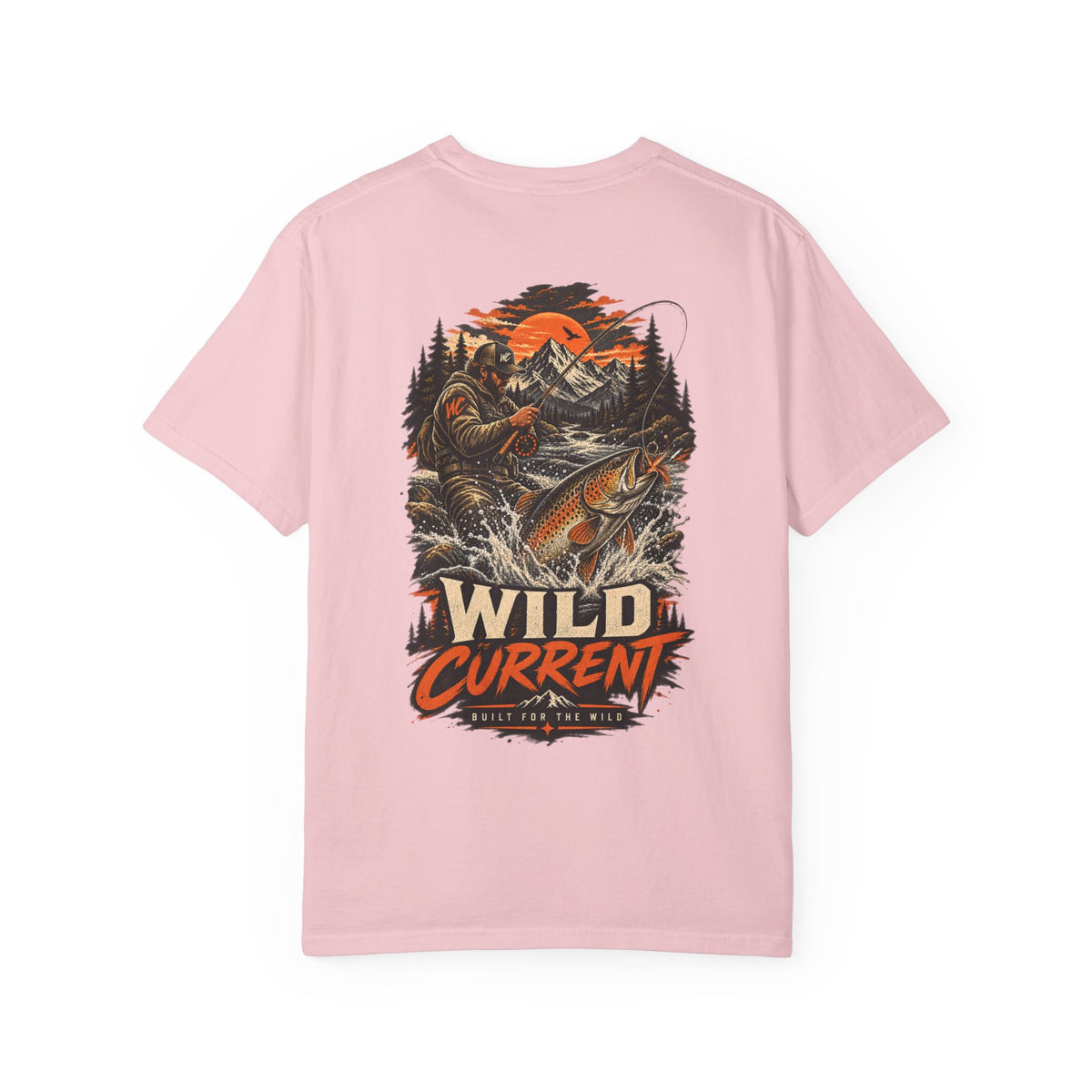Fishing T-Shirt — "Wild Current" Trout Graphic Outdoor Tee