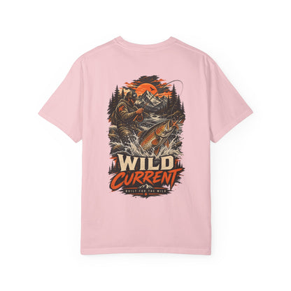 Fishing T-Shirt — "Wild Current" Trout Graphic Outdoor Tee