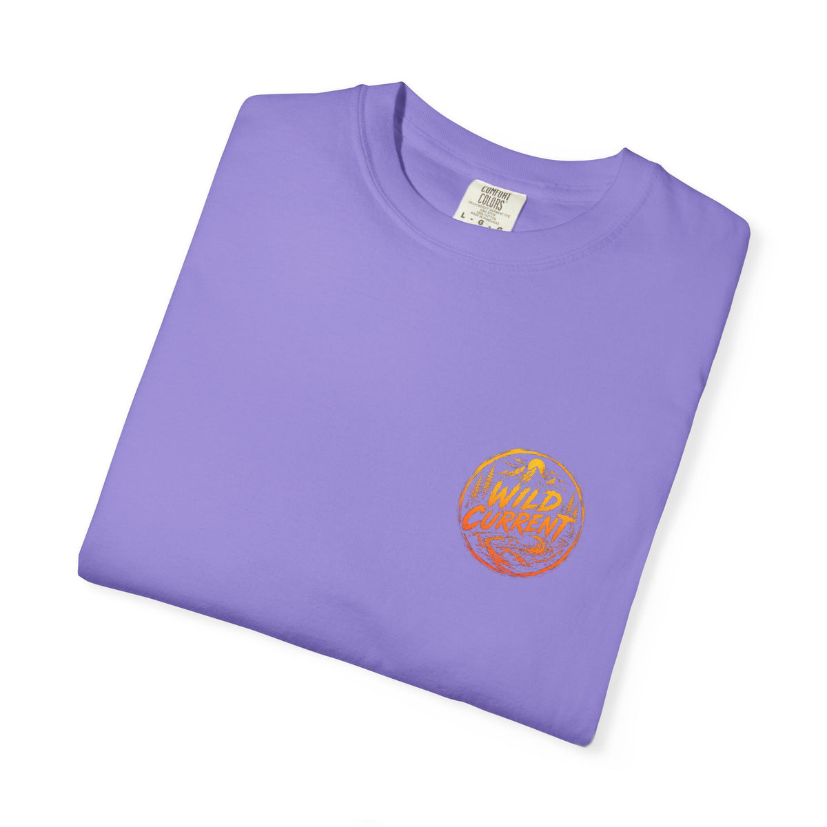 Wild Current Graphic T-Shirt — Retro Mountain Sunset Tee
