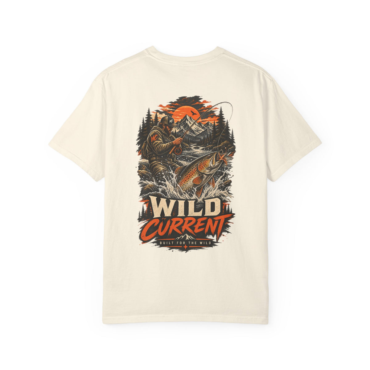Fishing T-Shirt — "Wild Current" Trout Graphic Outdoor Tee