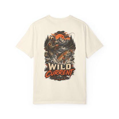 Fishing T-Shirt — "Wild Current" Trout Graphic Outdoor Tee