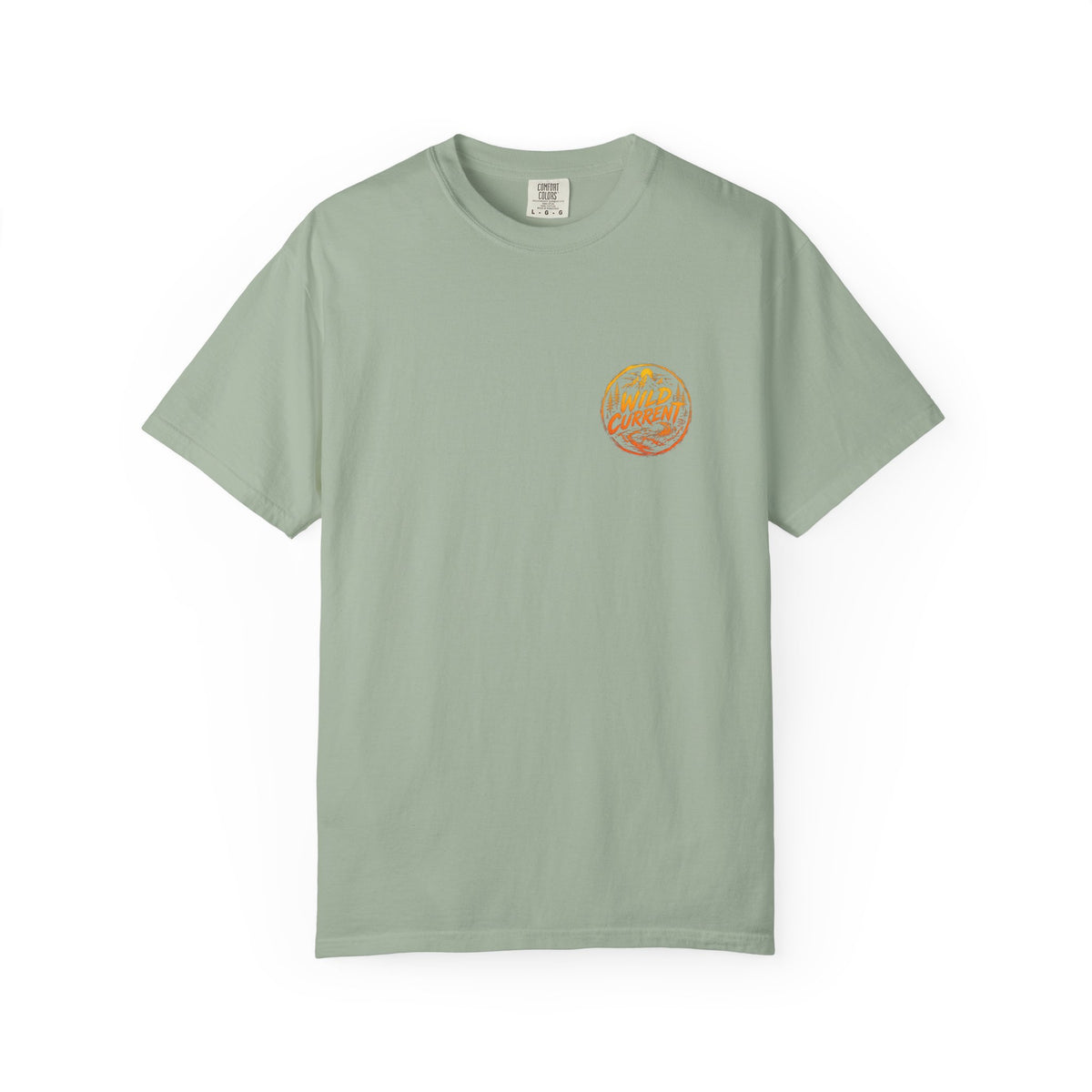 Wild Current Graphic T-Shirt — Retro Mountain Sunset Tee