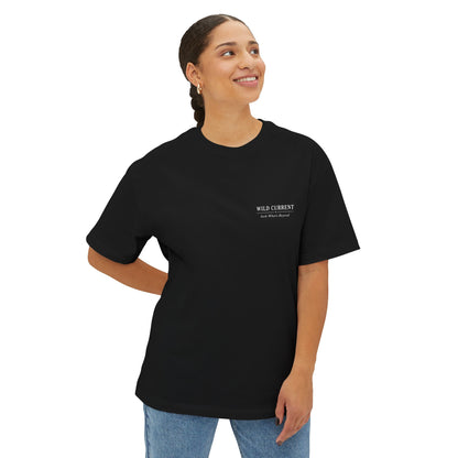 Minimal 'Wild Current' Graphic Tee — Oversized Boxy T-Shirt