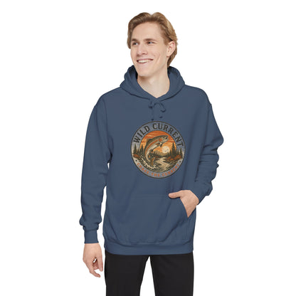 Wild Current Hoodie — Vintage Salmon Fishing Graphic