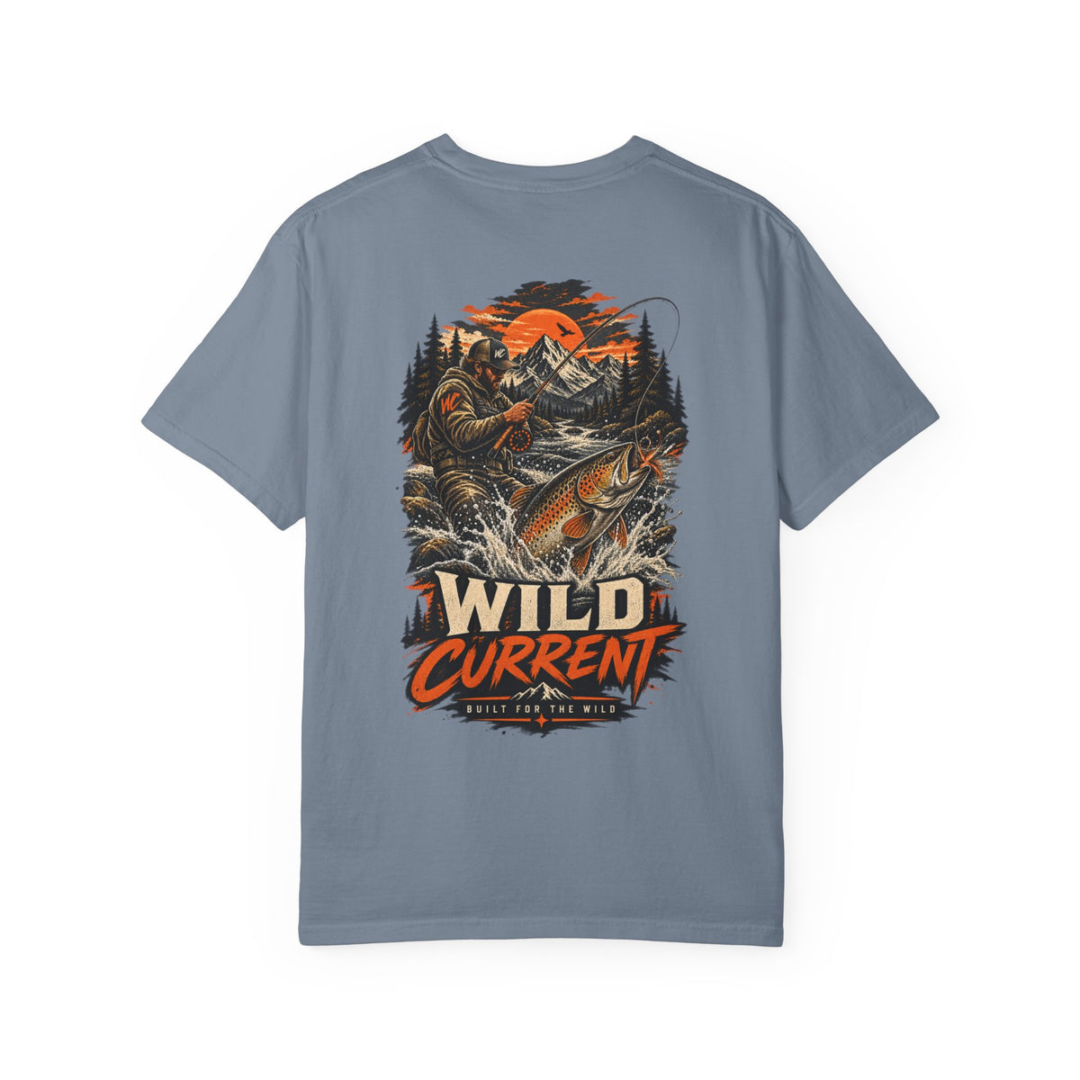 Fishing T-Shirt — "Wild Current" Trout Graphic Outdoor Tee