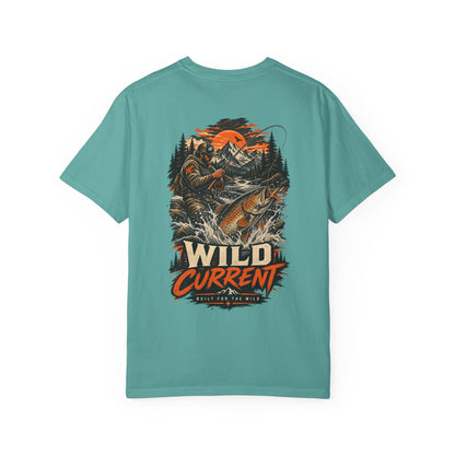 Fishing T-Shirt — "Wild Current" Trout Graphic Outdoor Tee