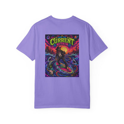 The Current Within Surf Graphic T-Shirt — Vibrant Retro Surf Skull Art