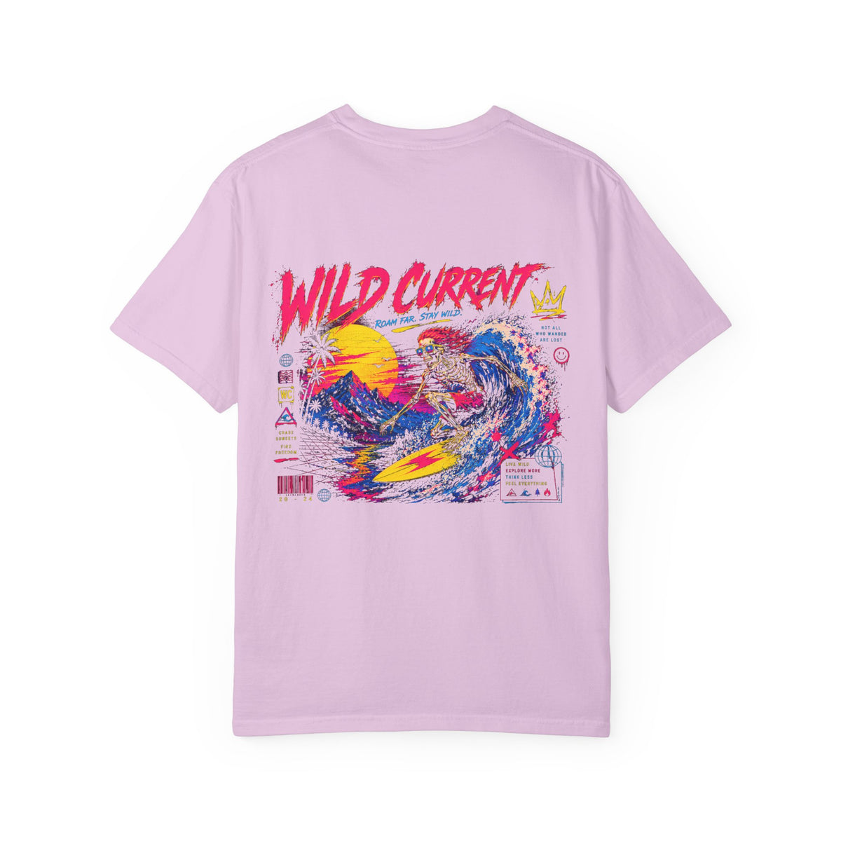 Wild Current Surf Wave T-Shirt — Retro Sunset Graphic Tee