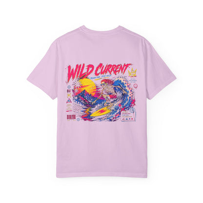 Wild Current Surf Wave T-Shirt — Retro Sunset Graphic Tee