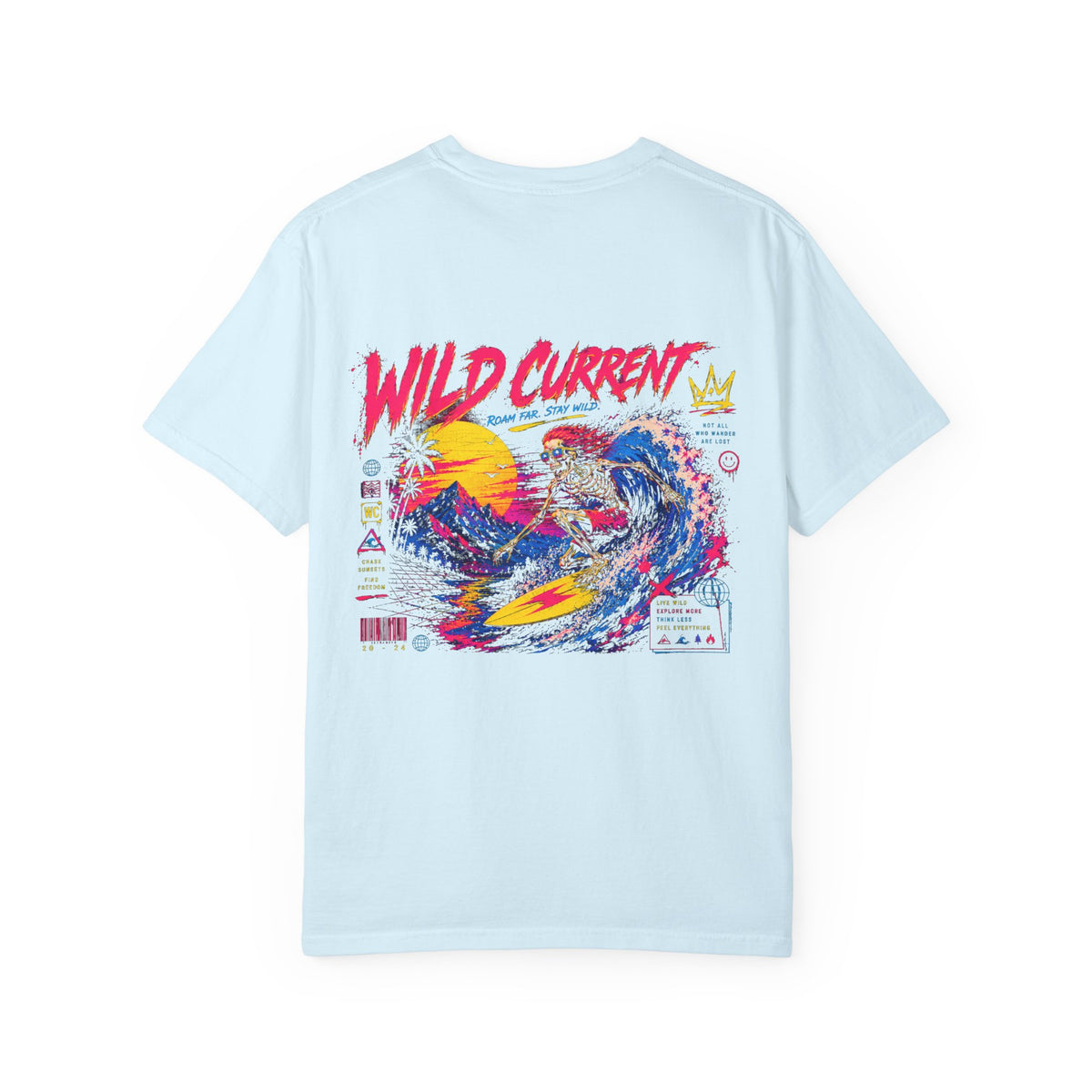 Wild Current Surf Wave T-Shirt — Retro Sunset Graphic Tee