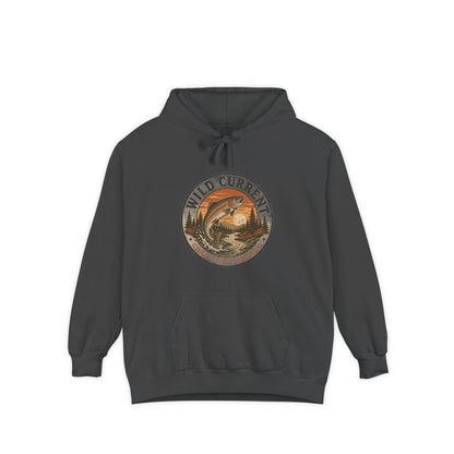 Wild Current Hoodie — Vintage Salmon Fishing Graphic
