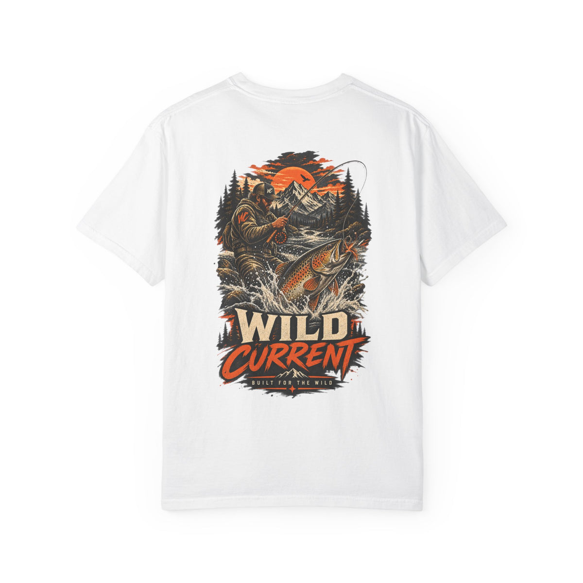 Fishing T-Shirt — "Wild Current" Trout Graphic Outdoor Tee