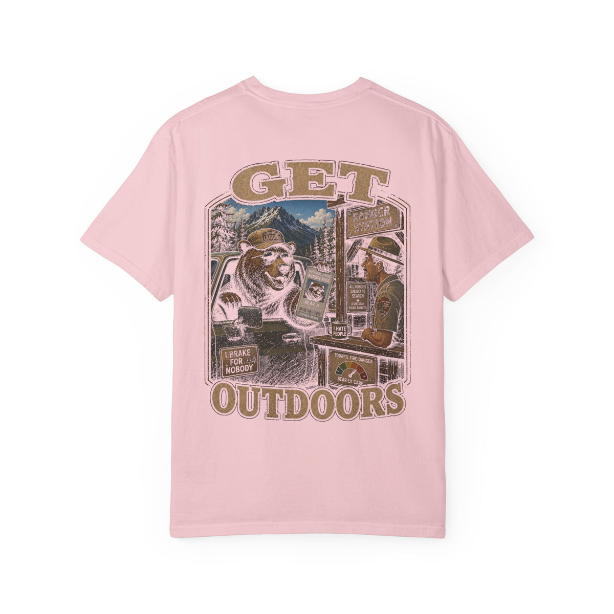 Get Outdoors T-Shirt — Vintage Ranger Station Bear Poster