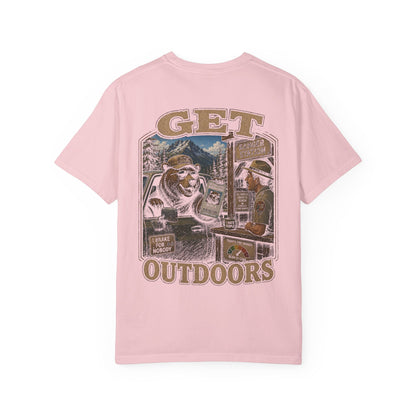 Get Outdoors T-Shirt — Vintage Ranger Station Bear Poster