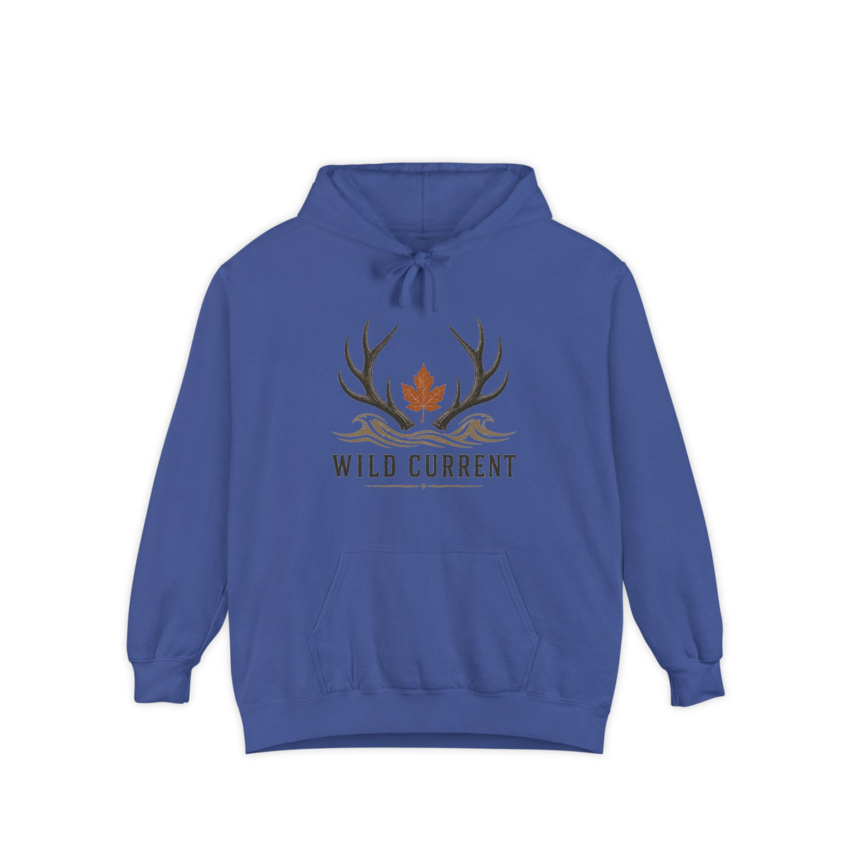 Wild Current Antler Hoodie — Rustic Maple Leaf Outdoor Sweatshirt