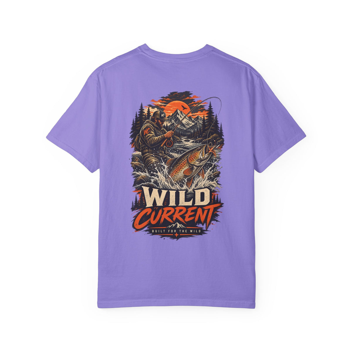 Fishing T-Shirt — "Wild Current" Trout Graphic Outdoor Tee