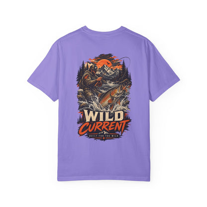 Fishing T-Shirt — "Wild Current" Trout Graphic Outdoor Tee