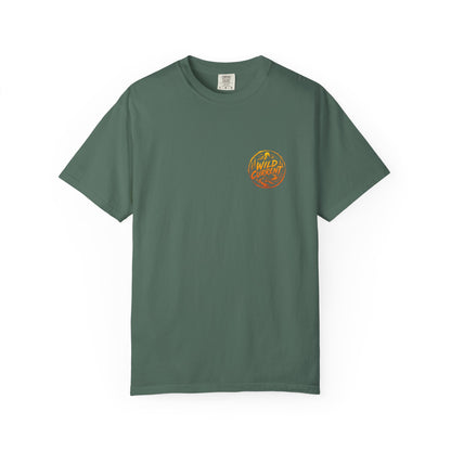 Wild Current Graphic T-Shirt — Retro Mountain Sunset Tee