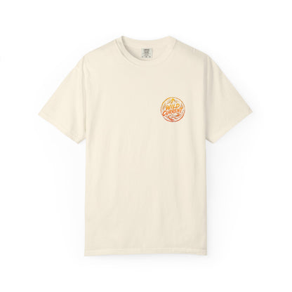 Wild Current Graphic T-Shirt — Retro Mountain Sunset Tee