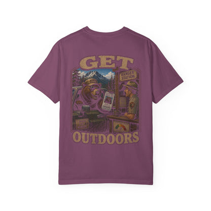 Get Outdoors T-Shirt — Vintage Ranger Station Bear Poster