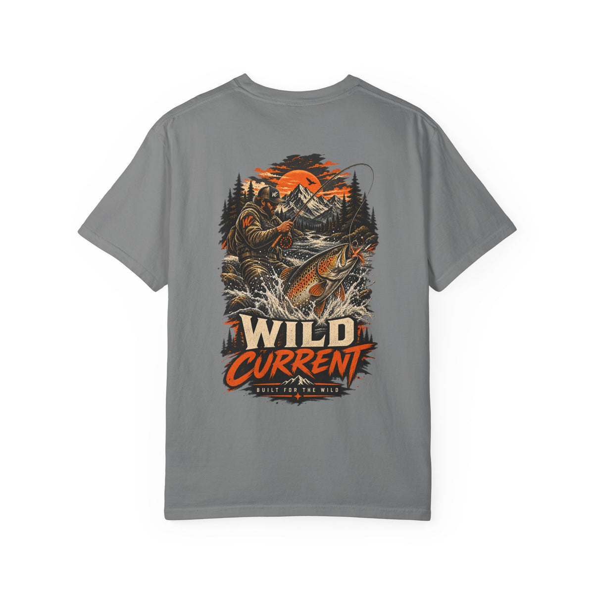Fishing T-Shirt — "Wild Current" Trout Graphic Outdoor Tee