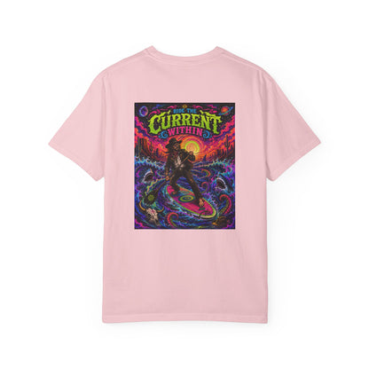 The Current Within Surf Graphic T-Shirt — Vibrant Retro Surf Skull Art