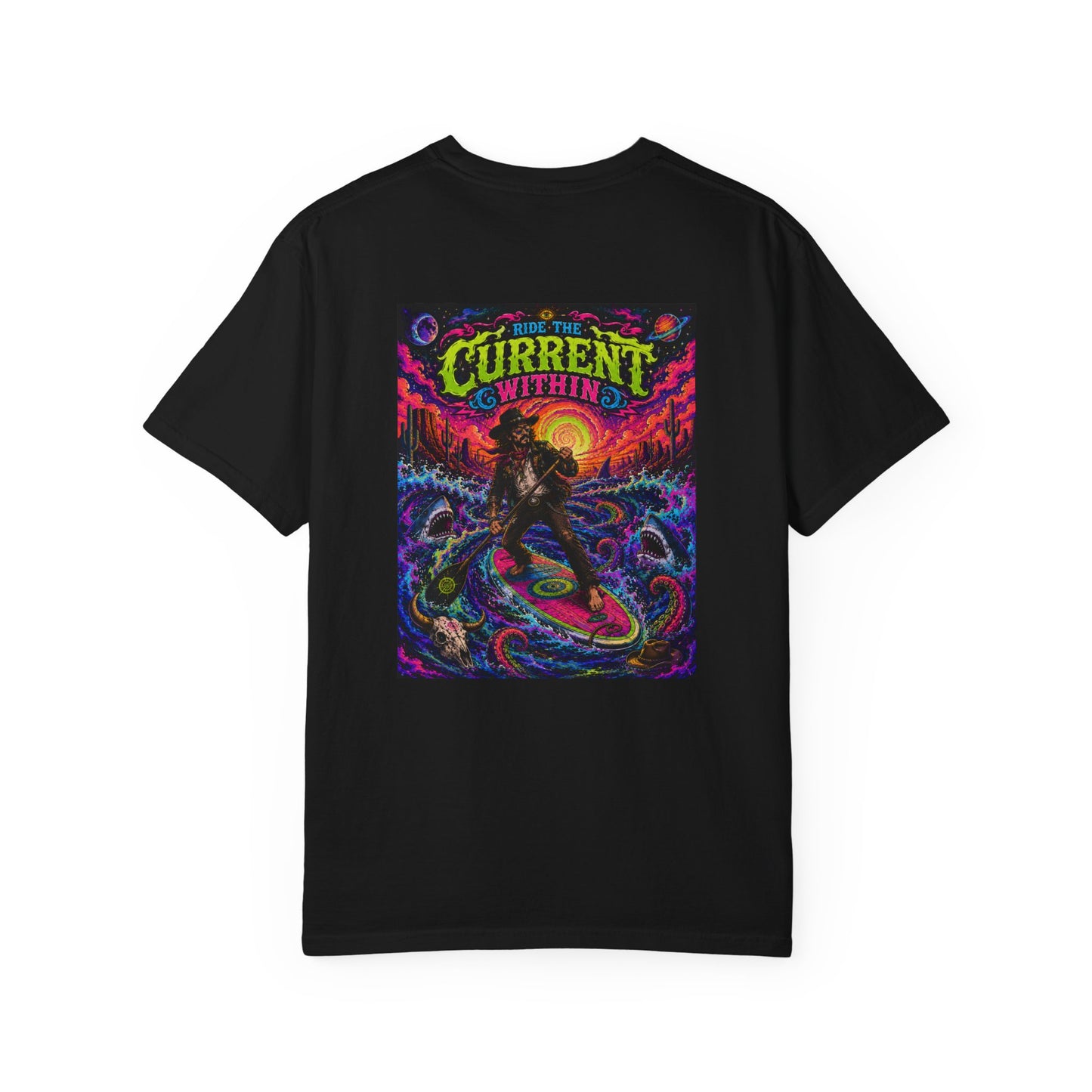 The Current Within Surf Graphic T-Shirt — Vibrant Retro Surf Skull Art