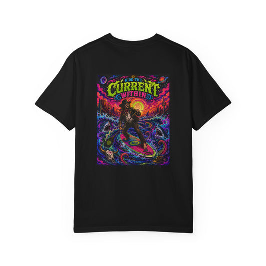 The Current Within Surf Graphic T-Shirt — Vibrant Retro Surf Skull Art