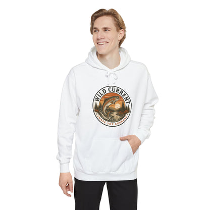 Wild Current Hoodie — Vintage Salmon Fishing Graphic