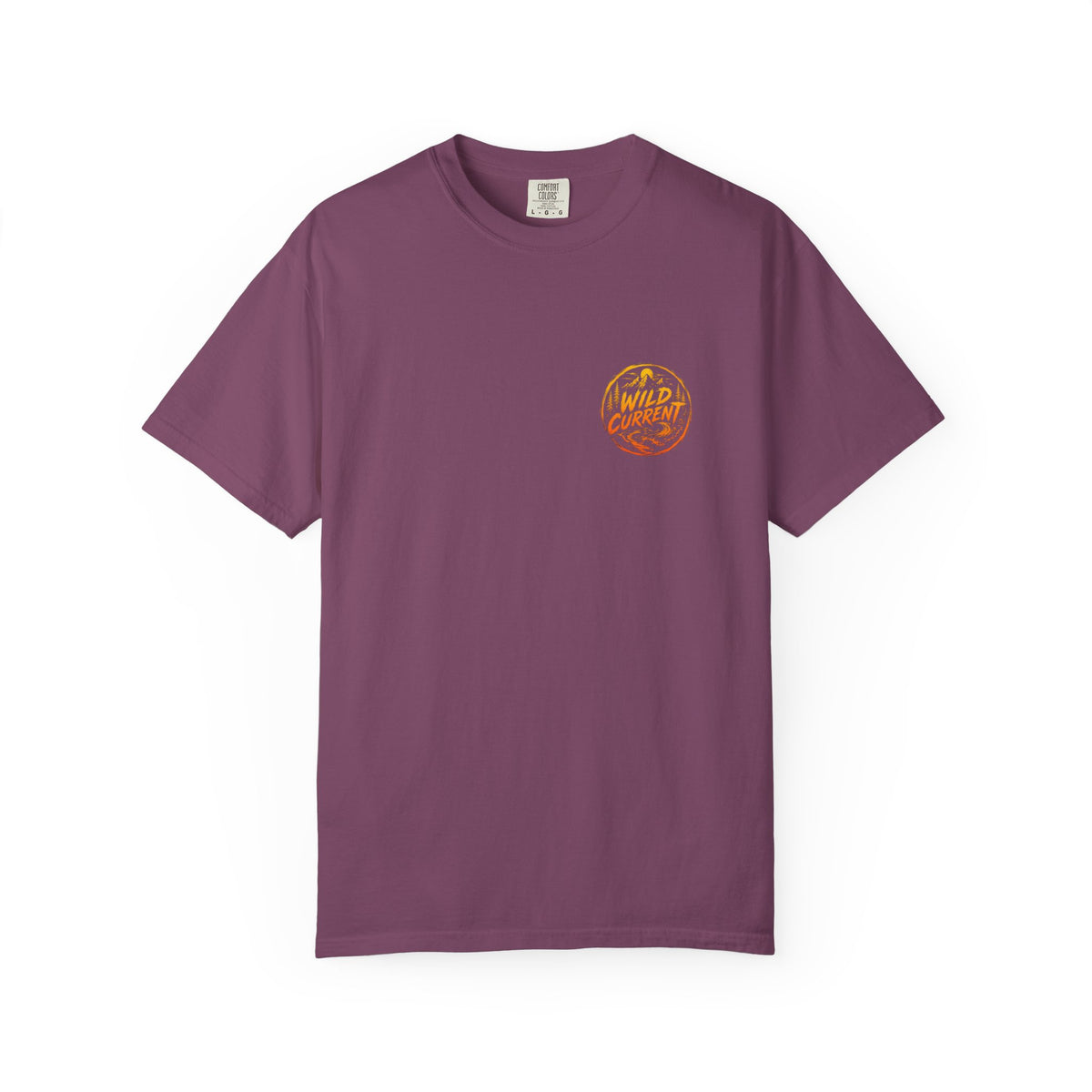 Wild Current Graphic T-Shirt — Retro Mountain Sunset Tee