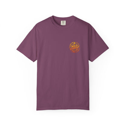 Wild Current Graphic T-Shirt — Retro Mountain Sunset Tee