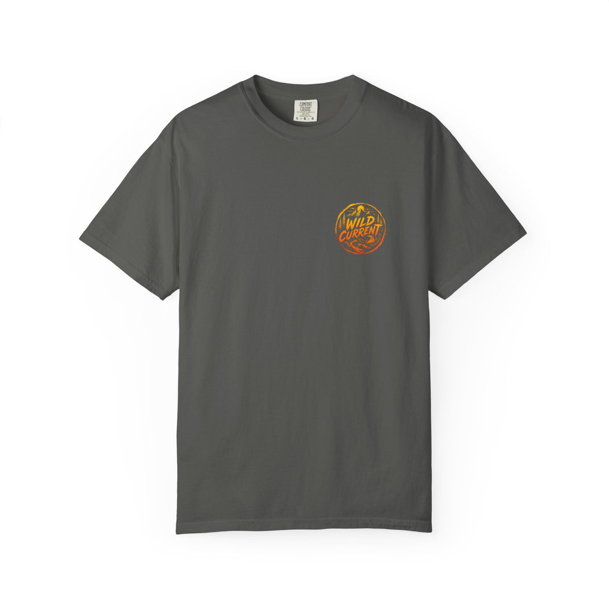 Wild Current Graphic T-Shirt — Retro Mountain Sunset Tee