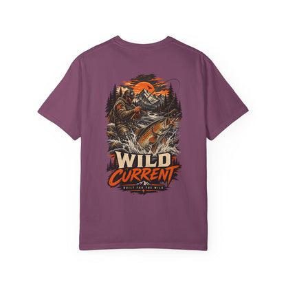 Fishing T-Shirt — "Wild Current" Trout Graphic Outdoor Tee