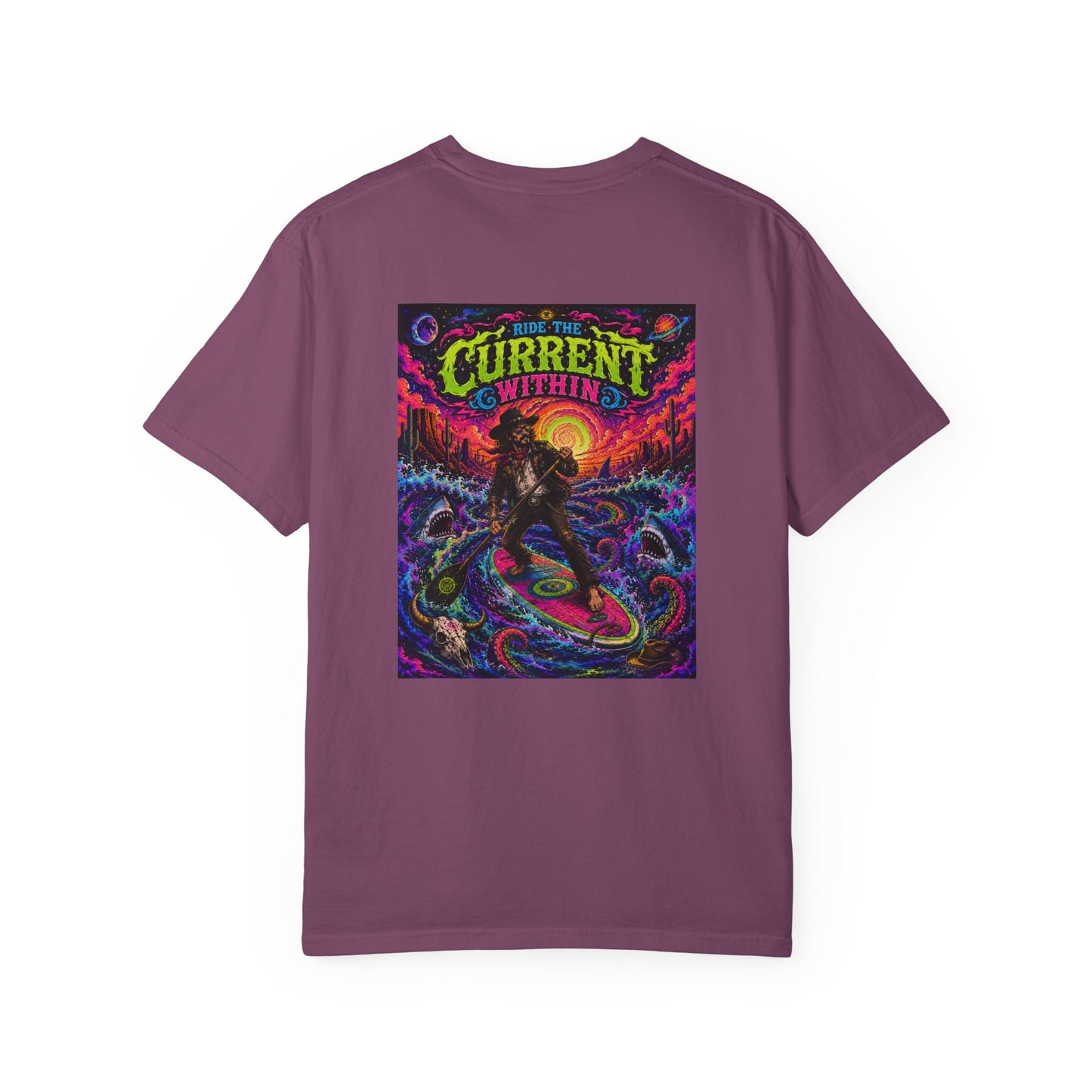 The Current Within Surf Graphic T-Shirt — Vibrant Retro Surf Skull Art