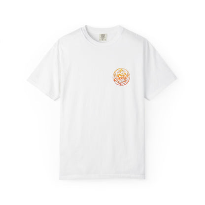 Wild Current Graphic T-Shirt — Retro Mountain Sunset Tee