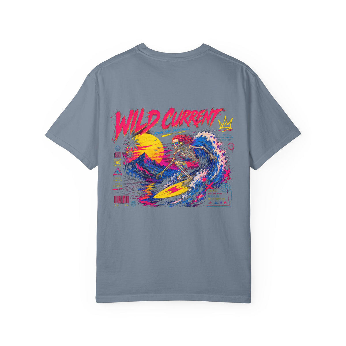 Wild Current Surf Wave T-Shirt — Retro Sunset Graphic Tee