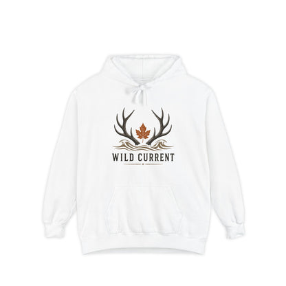 Wild Current Antler Hoodie — Rustic Maple Leaf Outdoor Sweatshirt