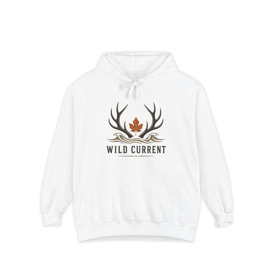 Wild Current Antler Hoodie — Rustic Maple Leaf Outdoor Sweatshirt