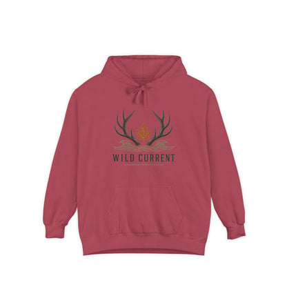 Wild Current Antler Hoodie — Rustic Maple Leaf Outdoor Sweatshirt