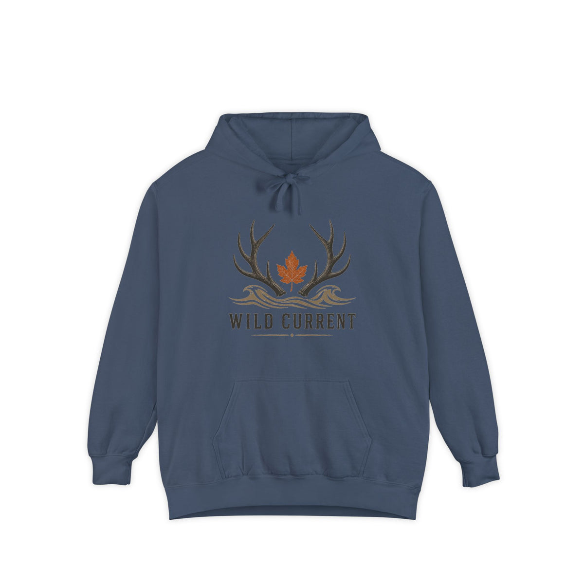 Wild Current Antler Hoodie — Rustic Maple Leaf Outdoor Sweatshirt